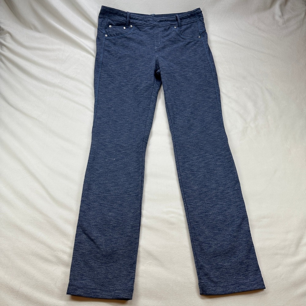 KUHL Pull On Knit Denim Pants‎ Bootcut Comfort Stretch Blue Jeans Style Size 12